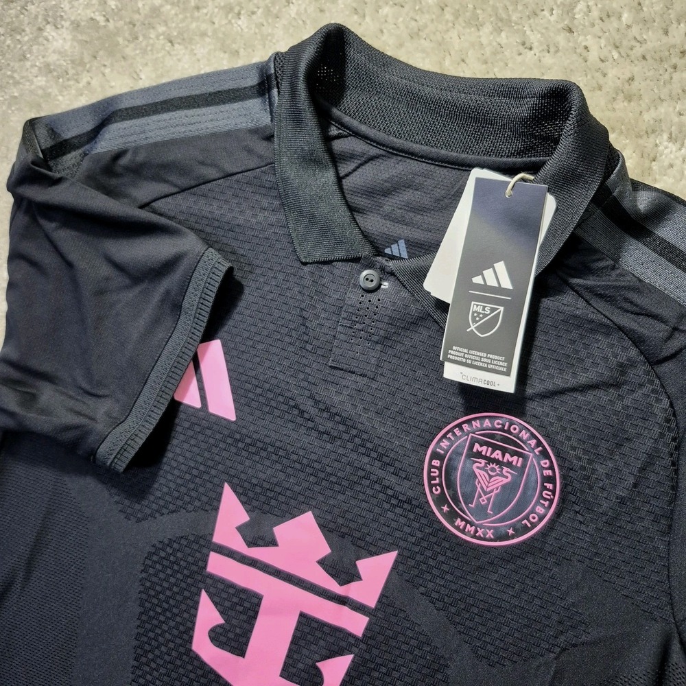 Adidas Inter Miami CF Messi Jersey Authentic Away Medium Black Pink Performance